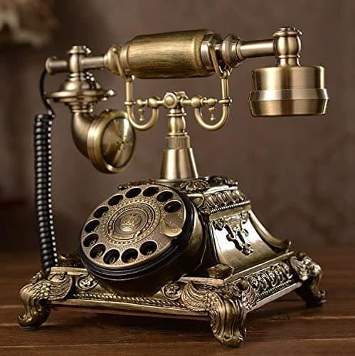 A vintage rotary phone used as an audio guestbook