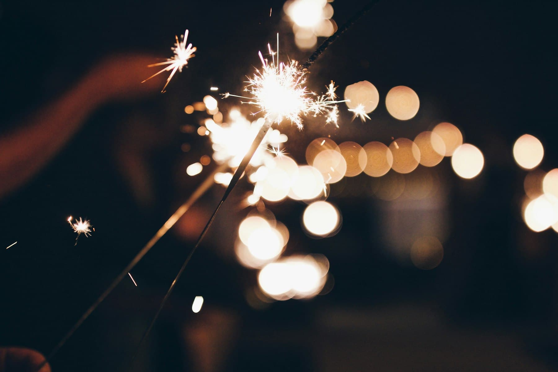 Couple under sparklers